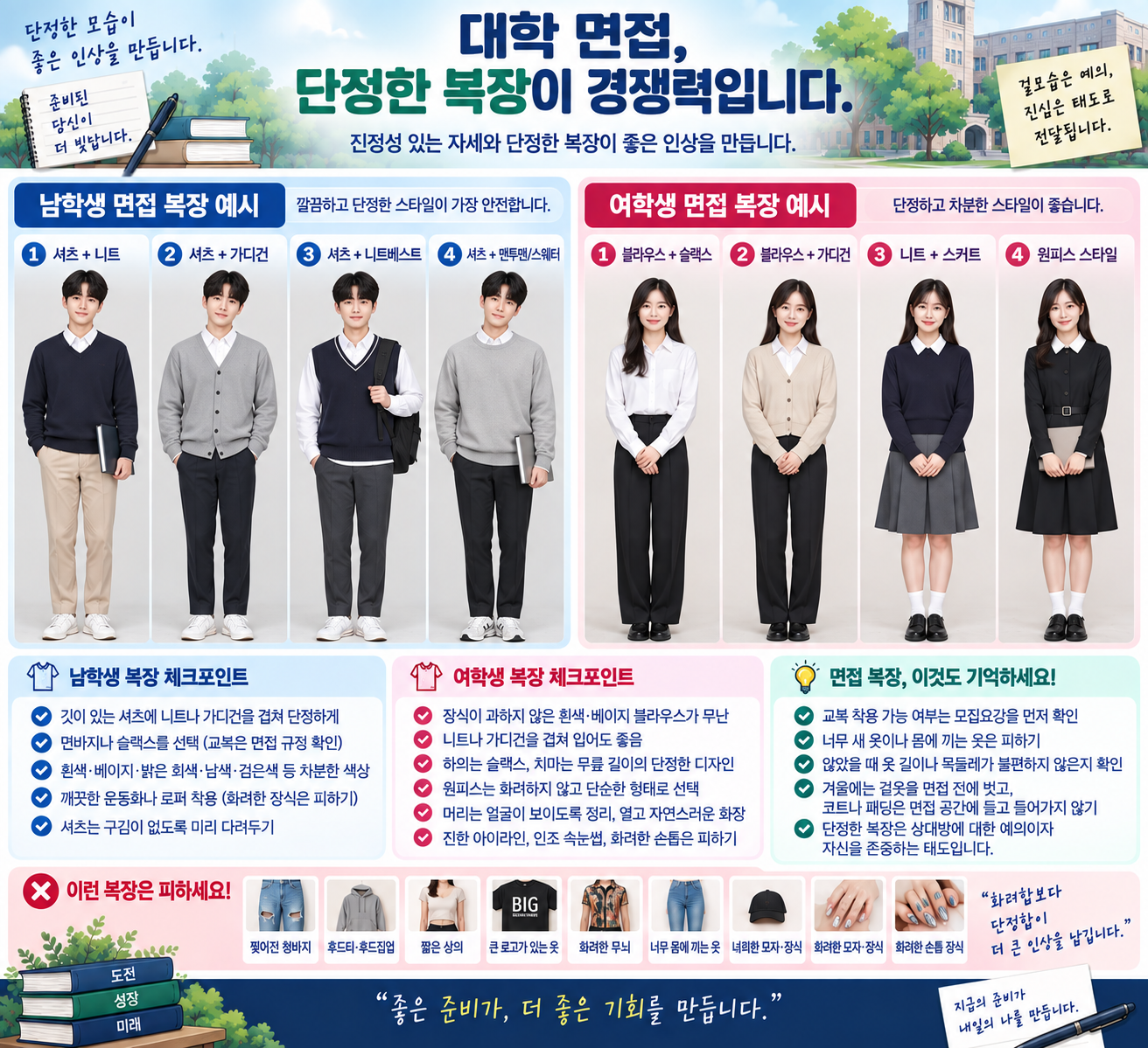 대학 면접 추천 복장 스타일
